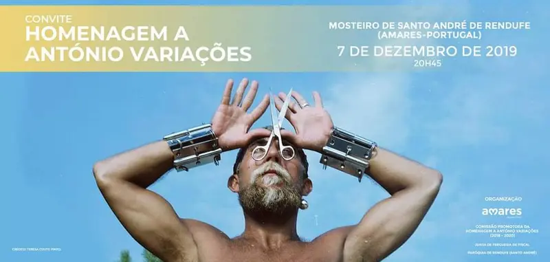 Poster for the tribute concert to António Variações, Rendufe Monastery, 7 December 2019